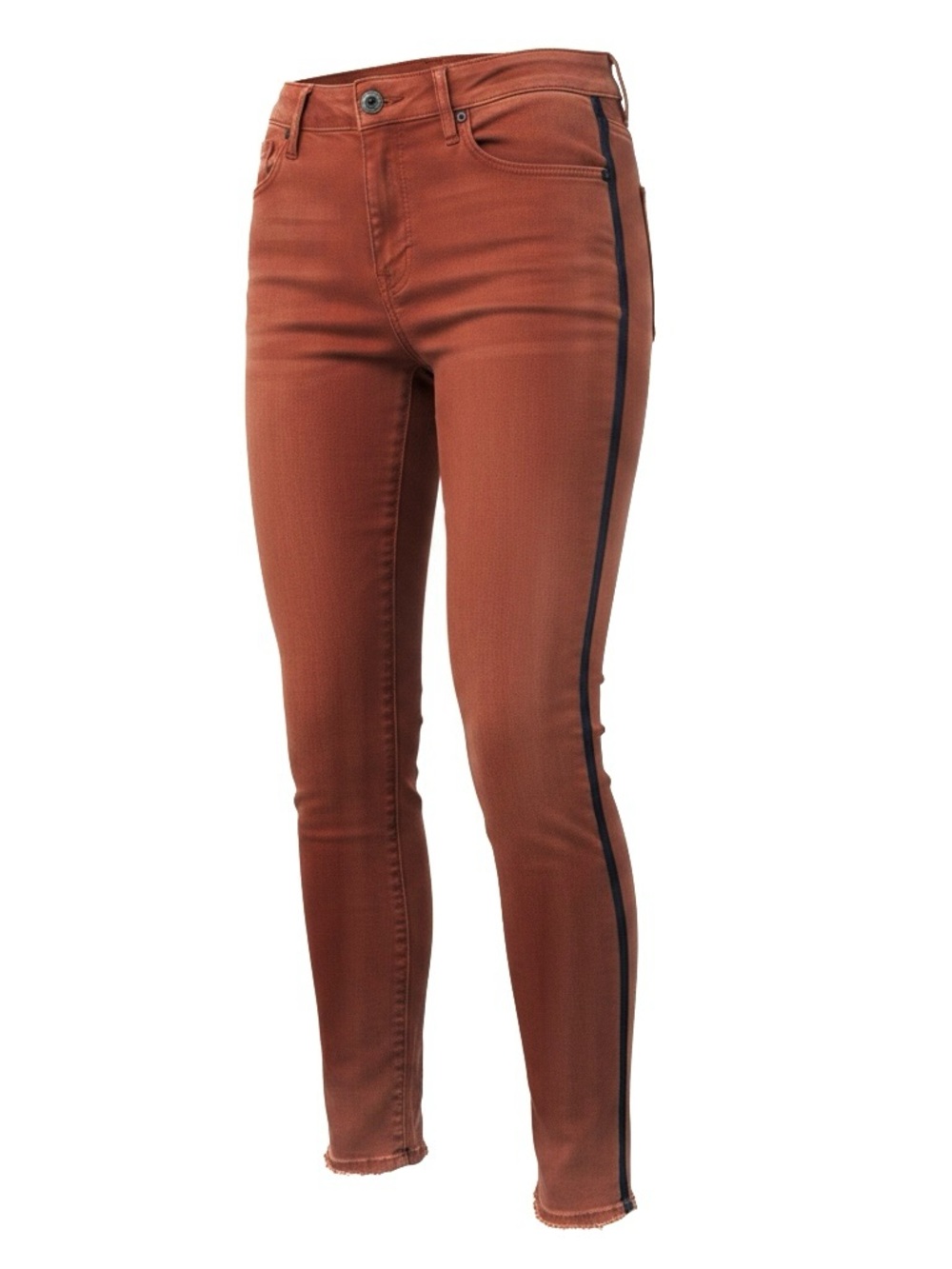 PARKER SMITH Rust Skinny Jeans / Pants with Dark Blue Side Stripe